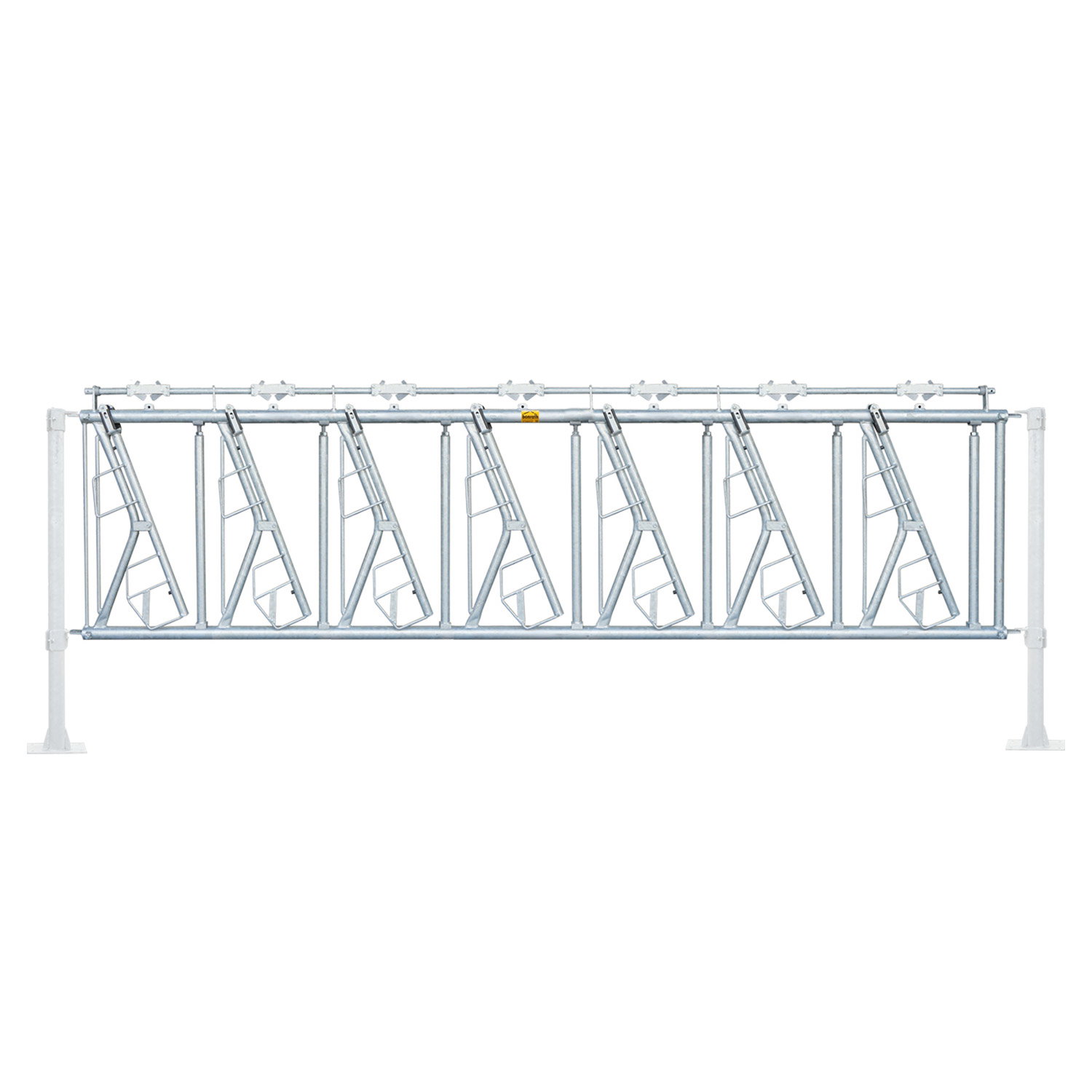 Sicherheits-Fressgitter-Stalleinrichtung-standpfosten-7-Fressplatz-offen-Bonrath-Stalltechnik24