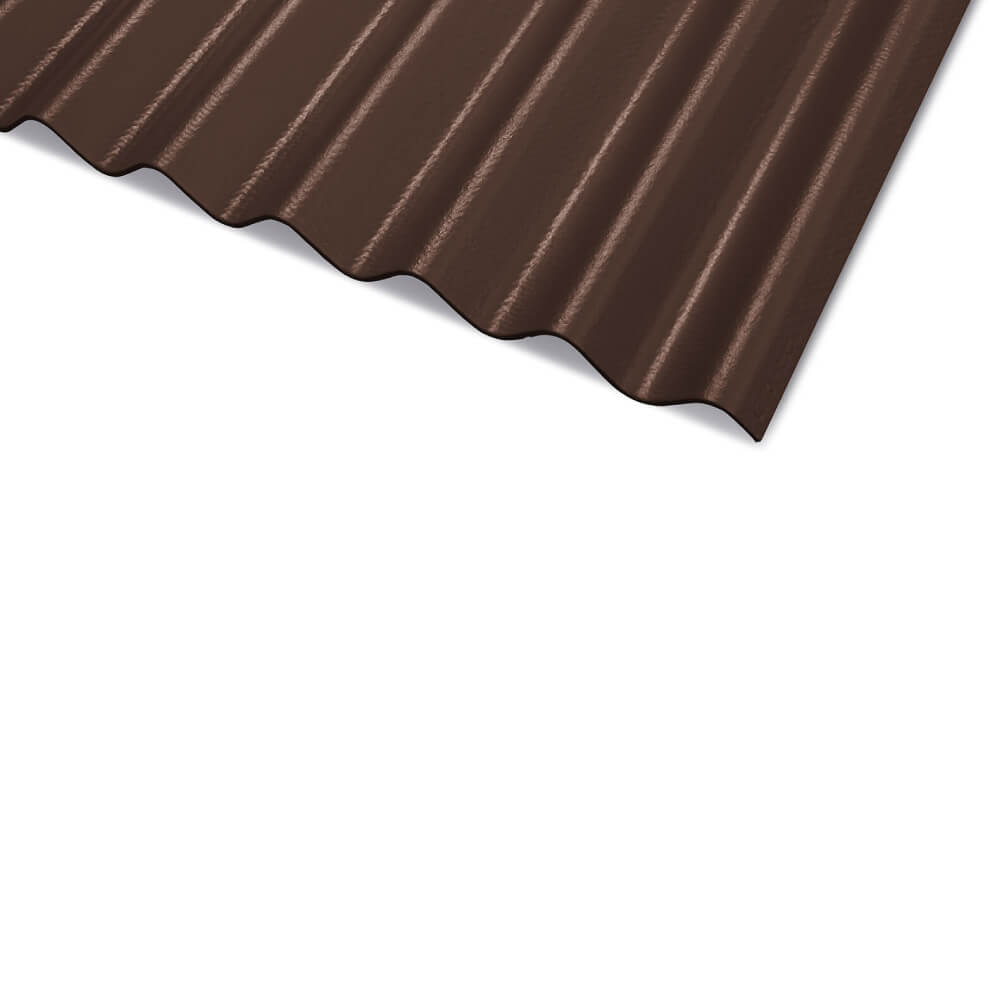 Faserzementplatte, Welle 6 Länge: 2500 mm / Farbe: dunkelbraun