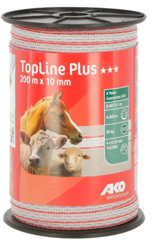 AKO TopLine Plus Weidezaunband weiß/rot - Länge: