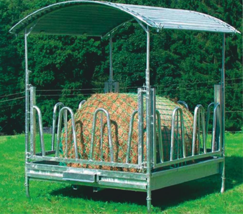 Stalltechnik-Bonrath-Futtersparnetz-Raufen-Rinder
