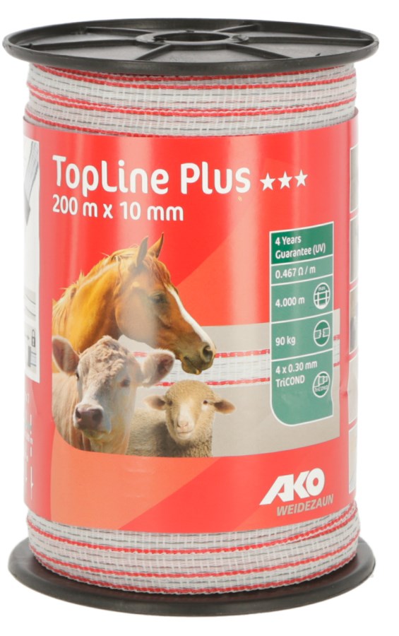 TopLine Plus Weidezaunband weiß/rot